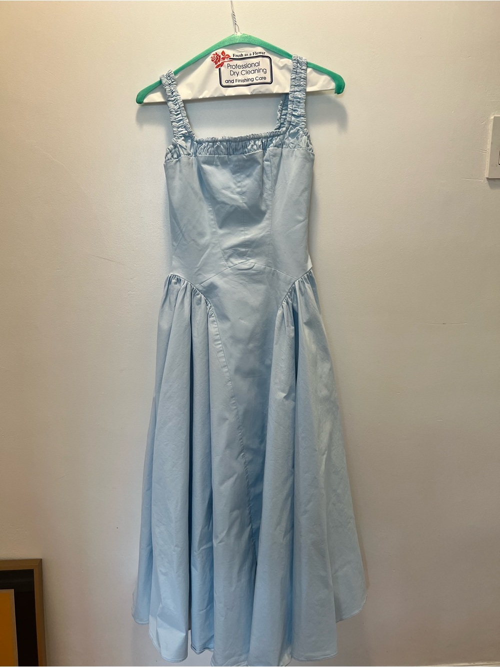 House of CB Pastel Blue Ruched-Strap Midi Dress - Picture 5 of 10